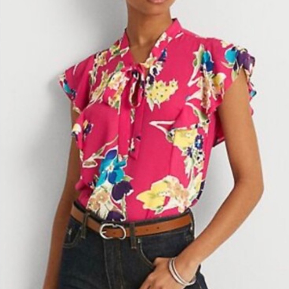 Ralph Lauren Floral Red Blouse